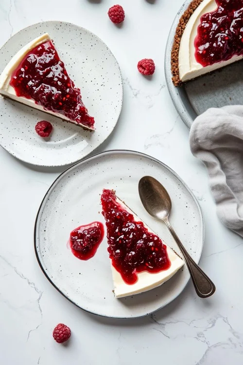 elaboracion tarta de queso con frambuesa