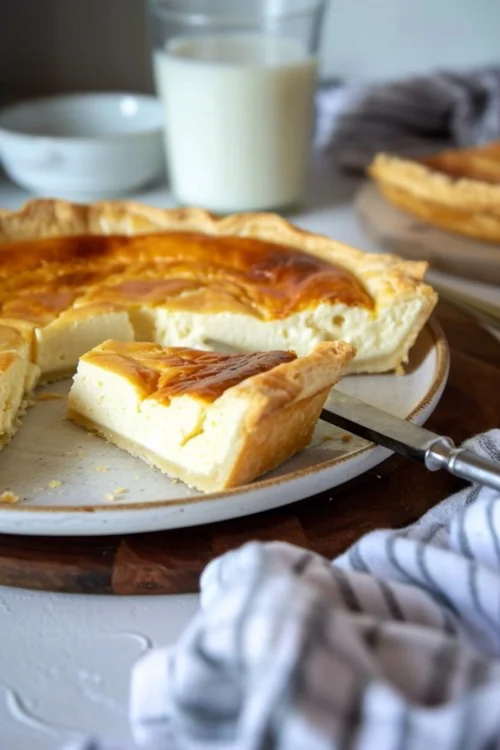 Tarta de queso con hojaldre