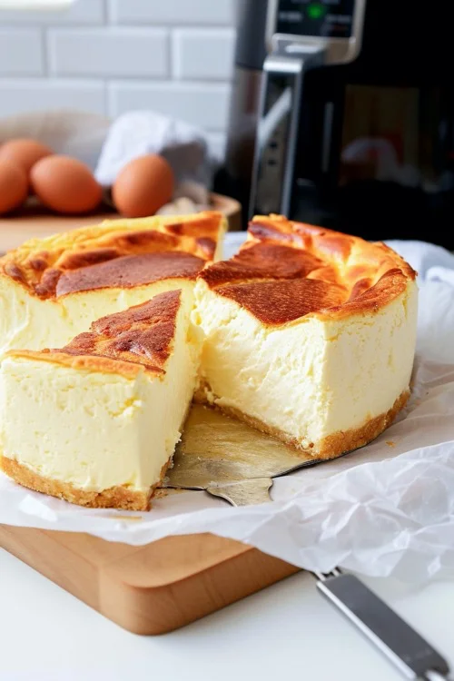 Tarta de queso La Viña en freidora de aire