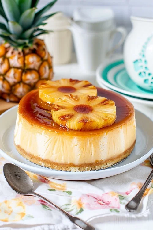 Tarta de queso y piña